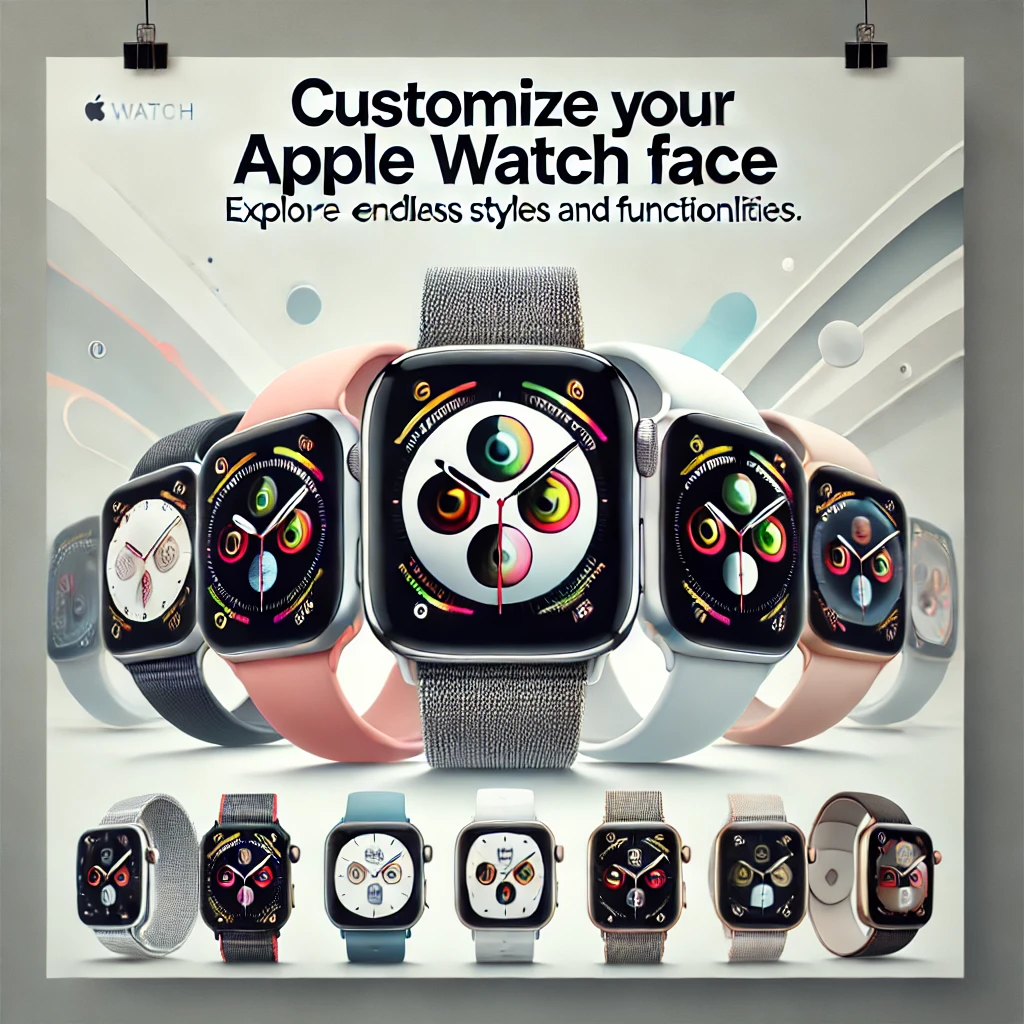 Apple Watch with multiple watch faces displayed in a dynamic fashion