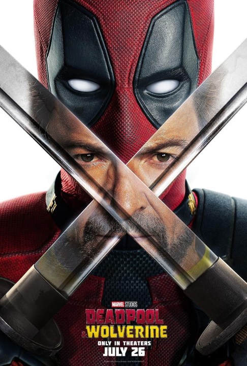 Ryan Reynolds' Deadpool reflects Hugh Jackman's face in the poster for Deadpool and Wolverine.