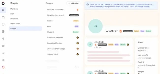 Dashboard from Bettermode community management tool