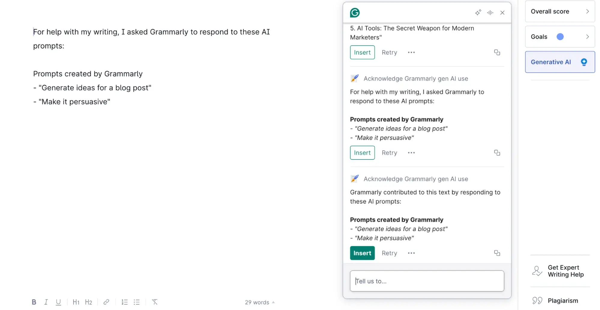 ai tools for marketing, grammarly