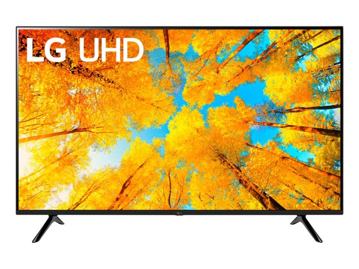 The LG 50-inch UQ75 4K Smart TV against a white background.