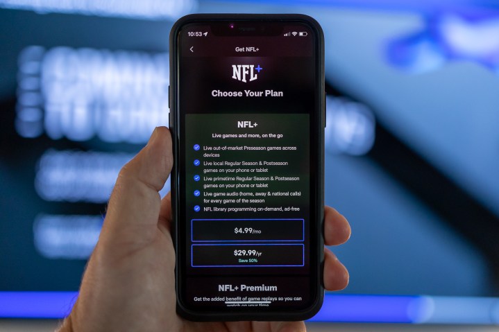 NFL Plus on an iPhone.