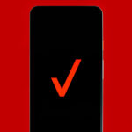 Verizon logo on phone stock photo