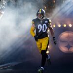 TJ Watt of the Steelers walks out of the tunnel.