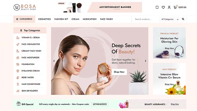 Beauty products store preview