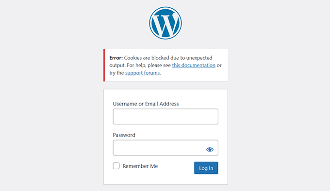 Cookies are blocked due to unexpected output error in WordPress